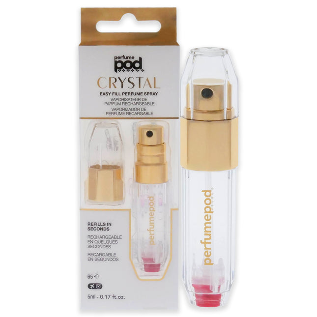 Travalo Perfume Pod Crystal - Gold Refillable Spray for Unisex - 0.17 oz Empty Bottle