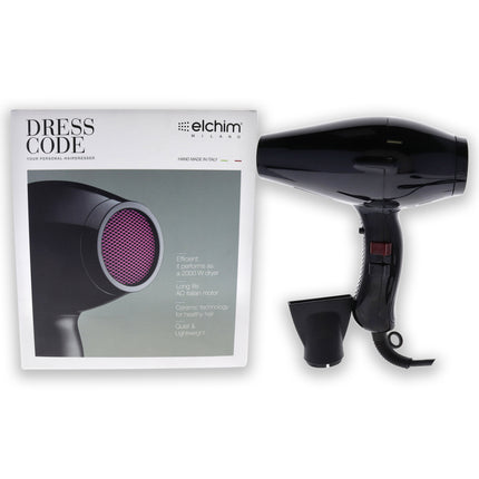 Elchim Dress Code Black Hair Dryer for Unisex - Professional Styling Tool for Salon-Worthy Results