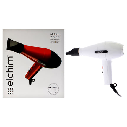 Elchim 2001 High Pressure Hair Dryer - White for Unisex - 1 Pc Hair Dryer