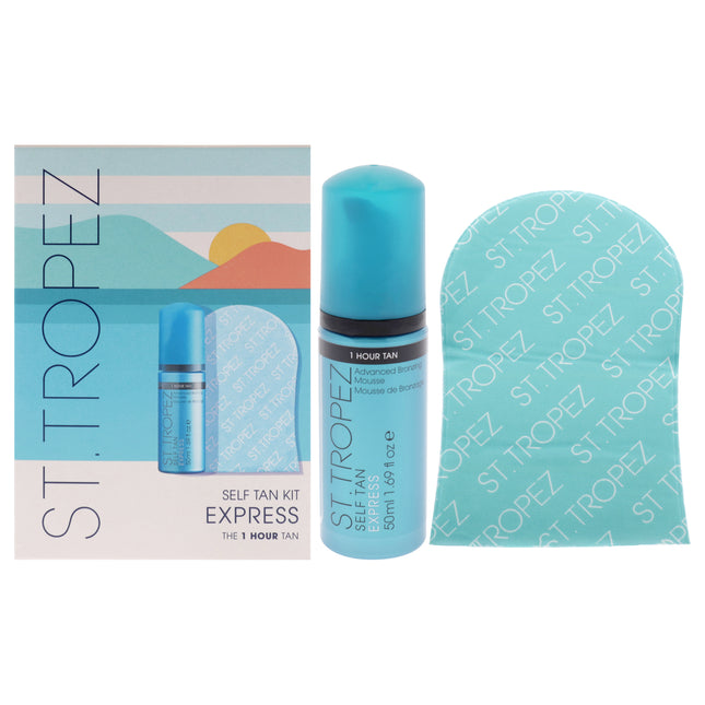 St. Tropez Self Tan Express Kit - 2 Pc Advance Bronzing Mousse with Velvet Luxe Applicator Mitt