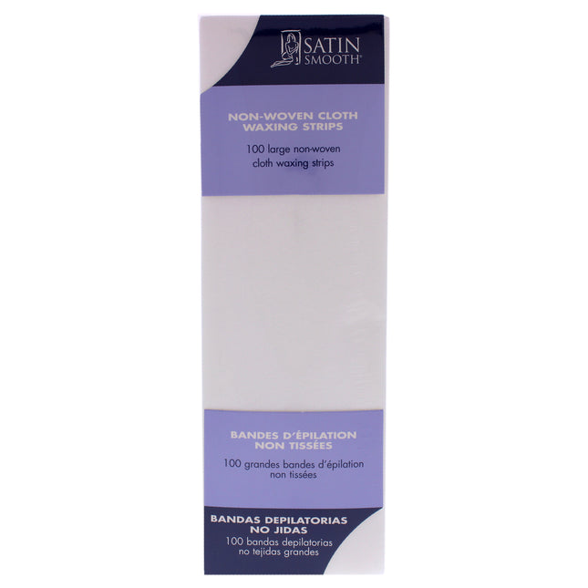 Satin Smooth Non-woven Cloth Waxing Strips for Women - 100 Pack Strips