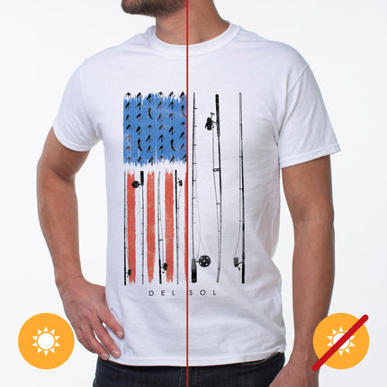 Men Classic Crew Tee - American Fly-White by DelSol for Men - XL