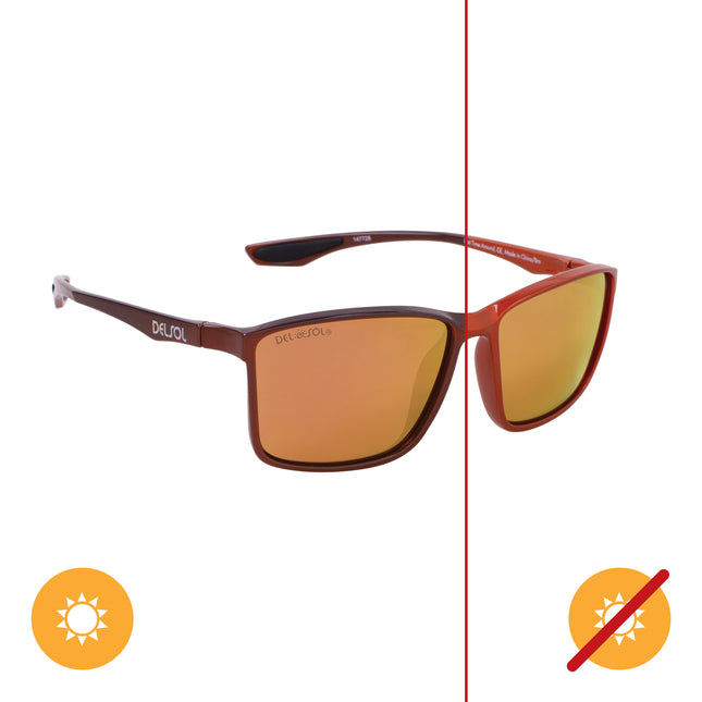 Solize Last Time Around Sunglasses: Metallic Orange to Brown by DelSol
