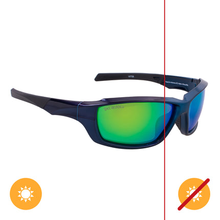 Solize Ready for Adventure Sunglasses in Metallic Blue to Midnight Blue by DelSol for Unisex