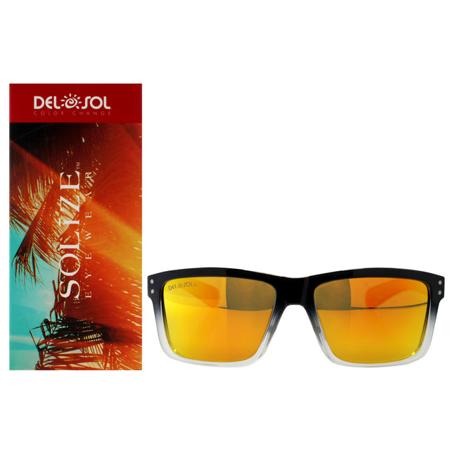 DelSol Solize Sea Sand Sun Sunglasses in Black and Clear to Yellow - Unisex
