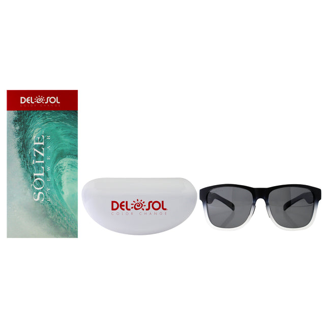 DelSol Solize Nowhere to Run Sunglasses - Black and Clear to Ebony for Unisex