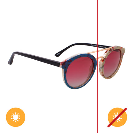 Solize Dream in Color Green to Navy Sunglasses by DelSol - Unisex Sunglasses for a Colorful Dreamy Look