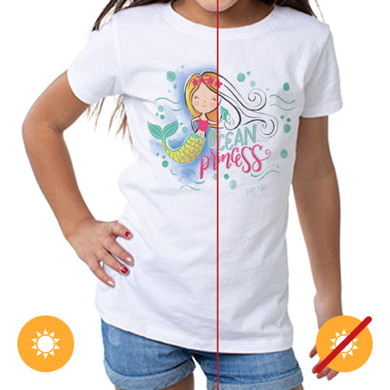 DelSol Kids Crew Tee - Ocean Princess for Kids - 1 Pc T-Shirt (3T) - Cute and Color-Changing Design