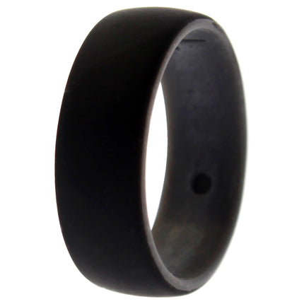 Men's Silicone Wedding Ring - Grey-Black Duo Collection Dome Style - 15 mm by ROQ