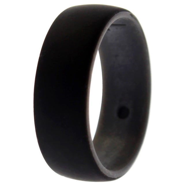 Men's Silicone Wedding Ring - Grey-Black Duo Collection Dome Style - 15 mm by ROQ