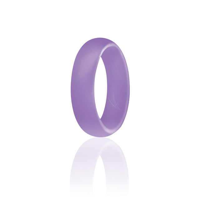 Stylish Lavender Silicone Wedding Ring for Women - Dome Style - 6mm Width