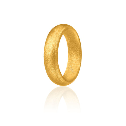 Silicone Wedding Ring - Dome Style - Gold by ROQ for Women - 5 mm Width - Comfortable & Durable