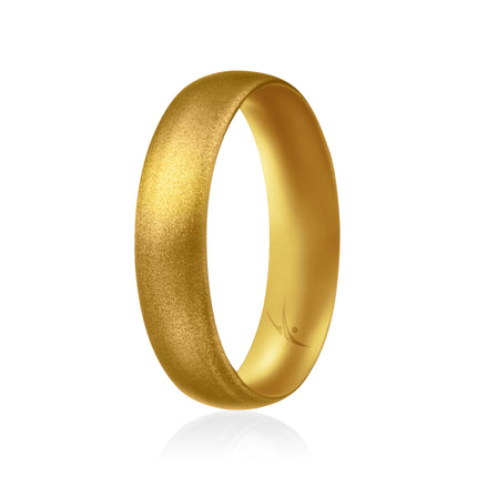 Silicone Wedding Ring - Dome Style Thin Comfort Fit - Gold for Women - 5 mm Ring