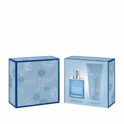 JIMMY CHOO MAN AQUA 2 PCS SET FOR MEN: 1.7 EDT SP + 3.3 S/G