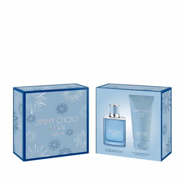 JIMMY CHOO MAN AQUA 2 PCS SET FOR MEN: 1.7 EDT SP + 3.3 S/G