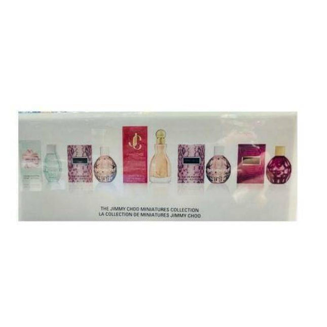JIMMY CHOO 5 PCS MINI SET FOR WOMEN: FLORAL 0.15 EAU DE TOILETTE + 0.15 EAU DE PARFUM + 0.15 EAU DE PARFUM + I WANT CHOO 0.15 EAU DE PARFUM + FEVER 0.15 EAU DE PARFUM