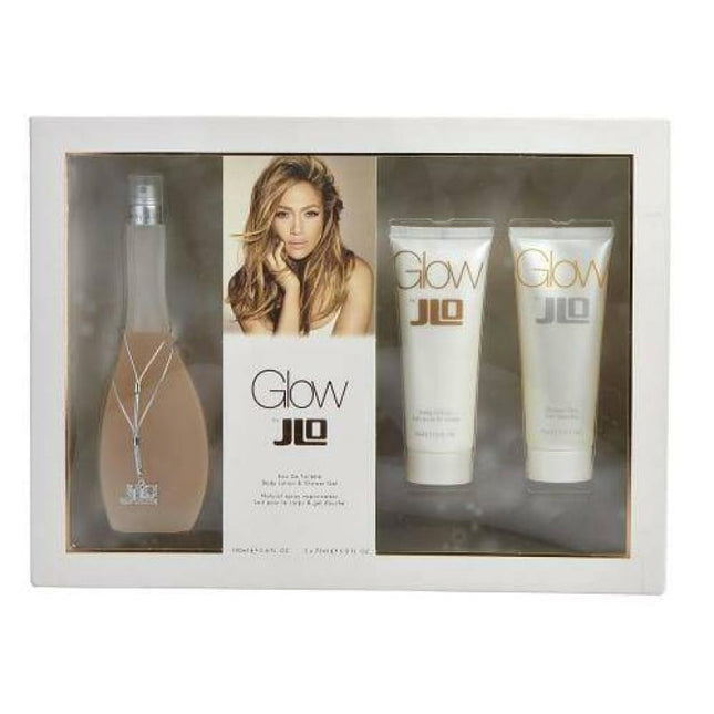J Lo Glow 3 Pcs Set: 3.4 Eau De Toilette Spray + 2.5 Body Lotion + 2.5 Shower Gel