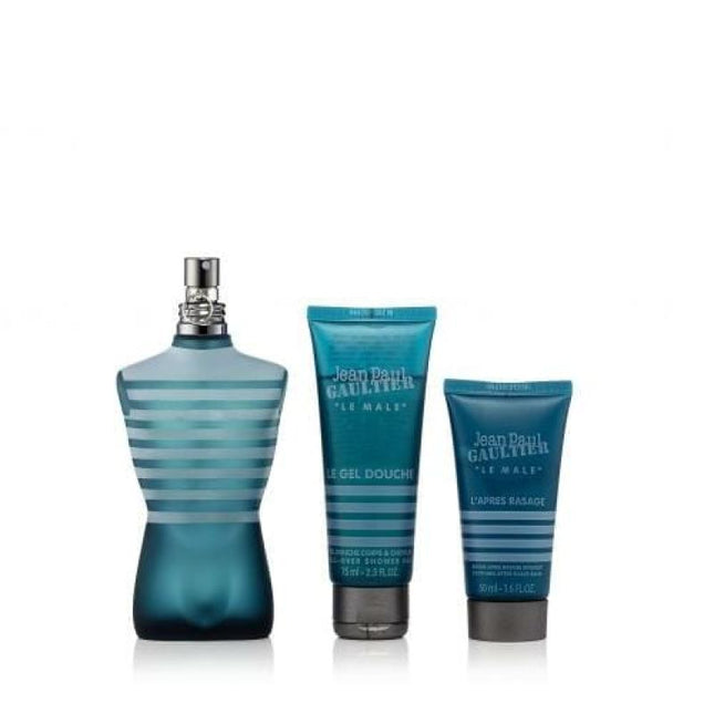 Jean Paul Gaultier Le Male 3 Pcs Set For Men: 4.2 Eau De Toilette Spray + 2.5 Shower Gel + 1.7 After Shave Balm (Hard Box)