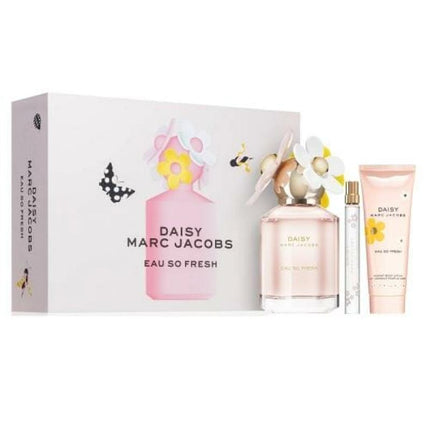 Marc Jacobs Daisy Eau So Fresh 3 Pcs Set For Women: 4.2 Edt + 2.5 B/L + 0.33 Edt