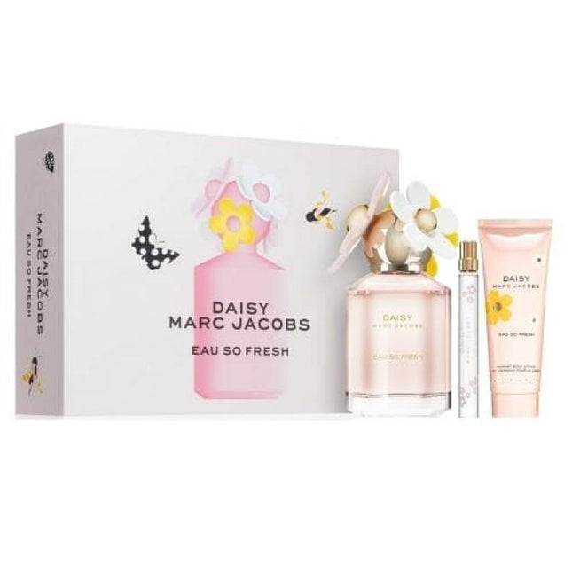 Marc Jacobs Daisy Eau So Fresh 3 Pcs Set For Women: 4.2 Edt + 2.5 B/L + 0.33 Edt