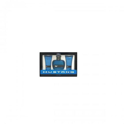 MUSTANG BLUE 3 PCS SET FOR MEN: 3.4 EAU DE TOILETTE SPRAY + 3.4 AFTER SHAVE + 3.4 BODY WASH