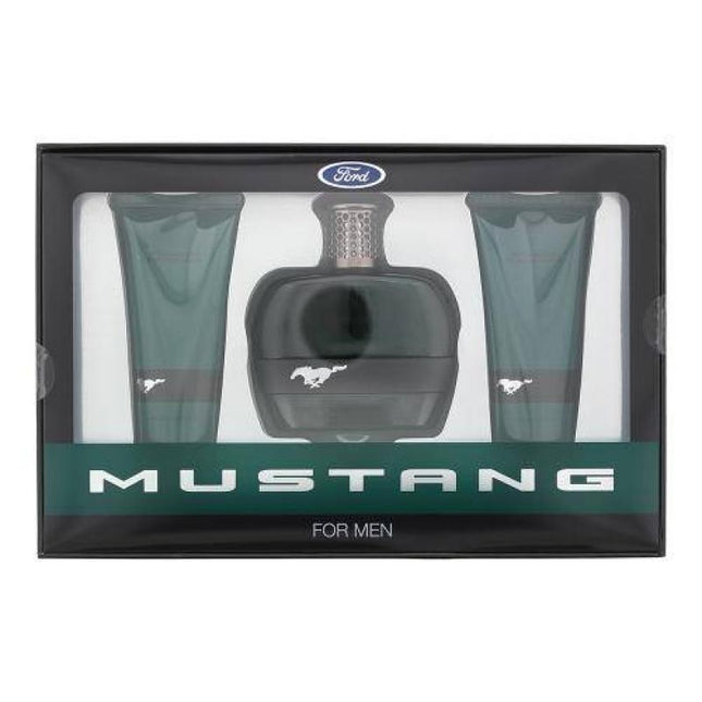 MUSTANG GREEN 3 PCS GIFT SET FOR MEN: 3.4 EDT SP + 3.4 S/G + 3.4 ASB