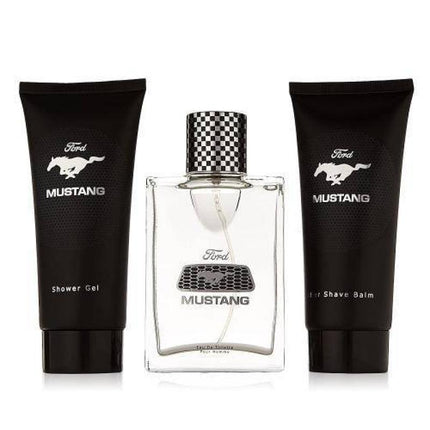 MUSTANG BLACK 3 PCS GIFT SET FOR MEN: 3.4 EDT SP + 3.4 S/G + 3.4 ASB