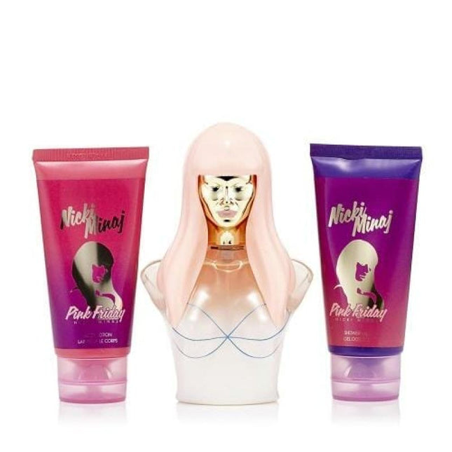 Nicki Minaj Pink Friday 3 Pcs Set: 3.4 Eau De Parfum Spray + 3.4 Body Lotion + 3.4 Bath And Shower Gel