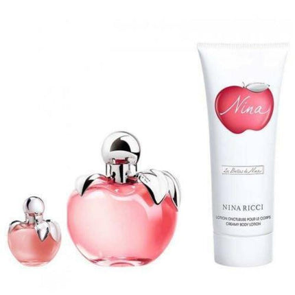Nina Ricci Nina 3 Pcs Set For Women: 1.7 Edt Sp + 0.14 Edt + 2.5 B/L