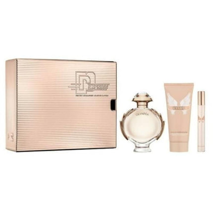 PACO OLYMPEA 3 PCS SET FOR WOMEN: 2.7 EDP + 3.4 B/L + 0.34 EDP