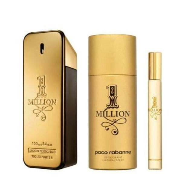 PACO ONE MILLION 3 PCS SET FOR MEN: 3.4 EDT + 5.1 DEO SP + 0.34 EDT