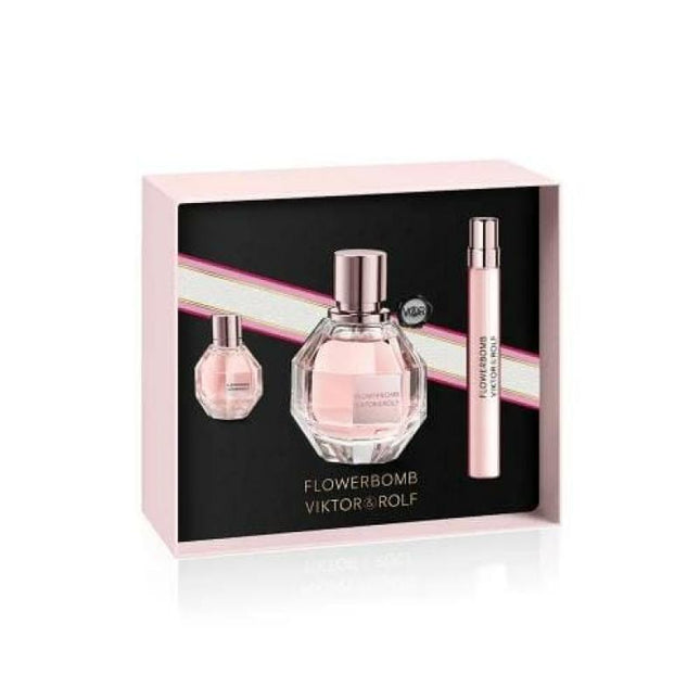 Flowerbomb 3 Pcs Set For Women: 1.7 Edp + 0.34 Edp + 0.24 Edp