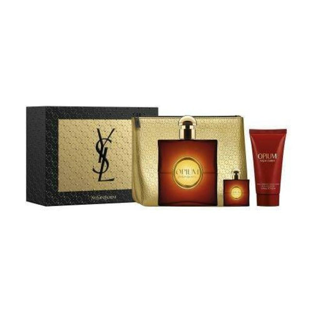 Yves Saint Laurent Opium 3 Pcs Gift Set: 1.7 Bl + 3 Oz Edt + 0.25 Edt