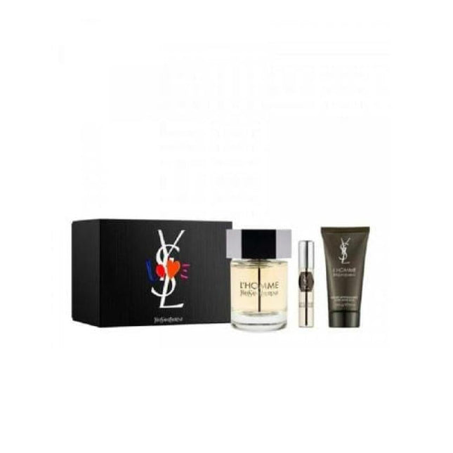 Ysl L??Omme 3 Pcs Set For Men: 3.3 Edt + 0.33 Travel Sp + 1.6 Sg