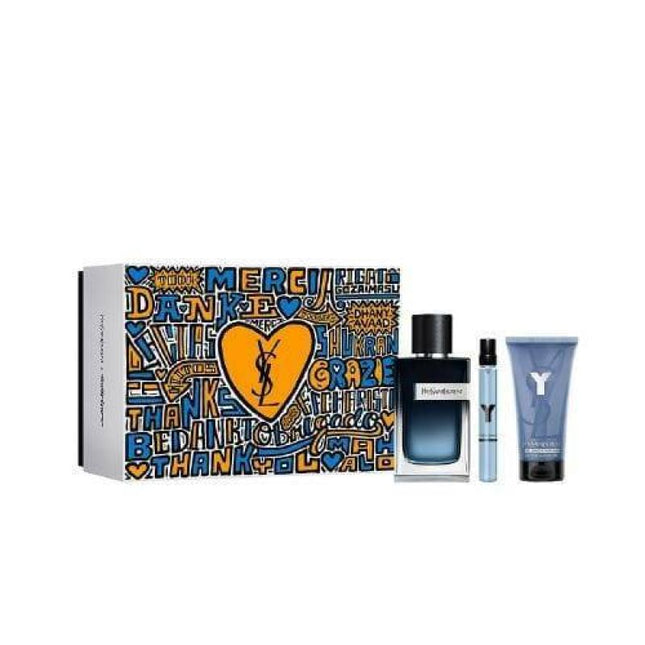 Ysl Y 3 Pcs Set For Men: 3.3 Edp + 0.33 Travel Sp + 1.6 Sg