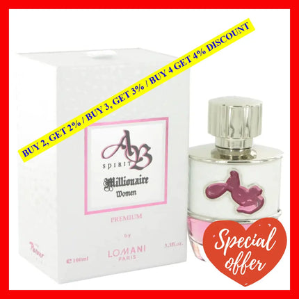 Ab Spirit Millionaire Premium By Lomani For Women - 3.3 Oz Edp Spray