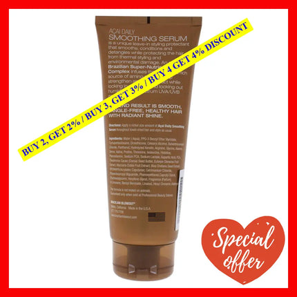 Acai Daily Smoothing Serum By Brazilian Blowout For Unisex - 8 Oz