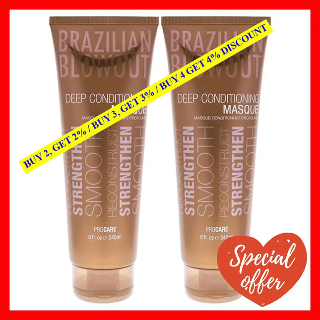 Acai Deep Conditioning Masque By Brazilian Blowout For Unisex - 8 Oz Pack Of 2