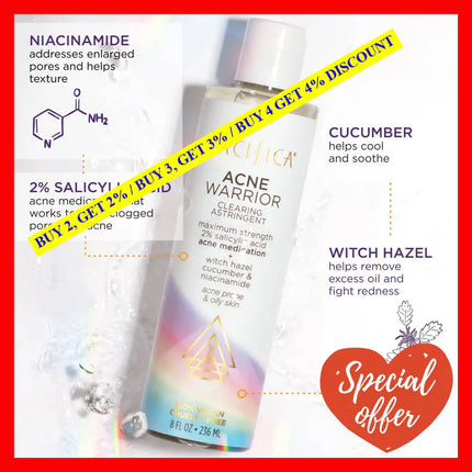 Acne Warrior Clearing Astringent By Pacifica For Unisex - 8 Oz Cleanser