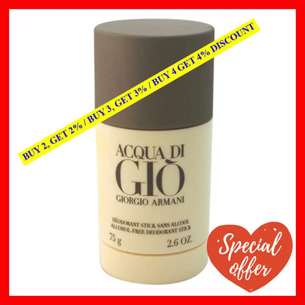 Acqua Di Gio By Giorgio Armani For Men - 2.6 Oz Alcohol Free Deodorant Stick