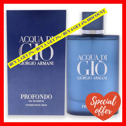 Acqua Di Gio Profondo By Giorgio Armani For Men - 4.2 Oz Edp Spray