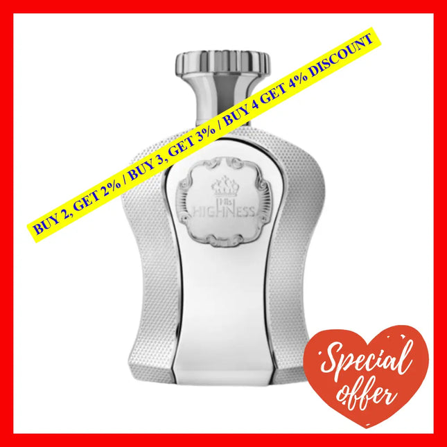 Afnan Perfumes His Highness White Eau De Parfum For Men 3.4 Oz / 100 Ml