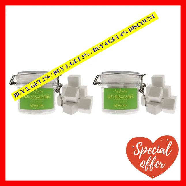 African Water Mint And Ginger Bath Sugar Cubes - Pack Of 2 By Shea Moisture For Unisex 7.5 Oz Soak