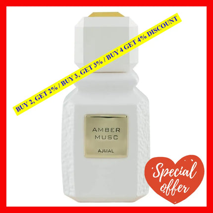 Ajmal Amber Musc Eau Deand Parfum Unisex 3.4 Oz / 100 Ml
