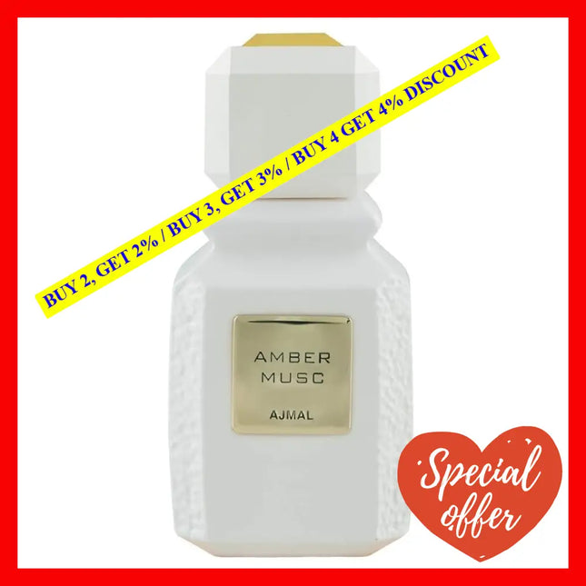 Ajmal Amber Musc Eau Deand Parfum Unisex 3.4 Oz / 100 Ml
