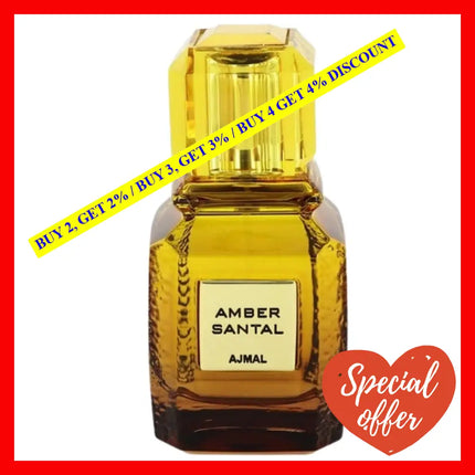 Ajmal Amber Santal Eau De Parfum Unisex 3.4 Oz / 100 Ml