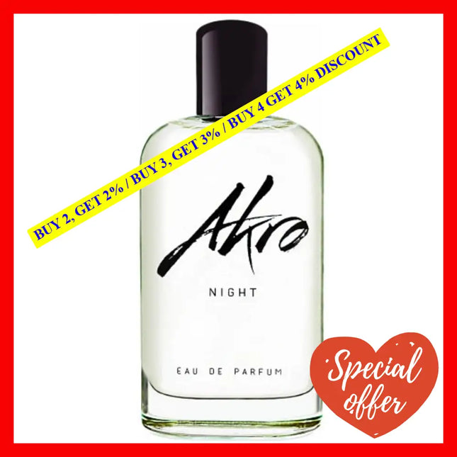Akro Night Eau De Perfum Unisex 3.4 Oz / 100 Ml