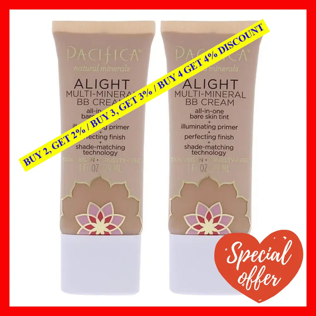 Alight Multi-Mineral Bb Cream - 6 Medium By Pacifica For Women 1 Oz Makeup Pack Of 2