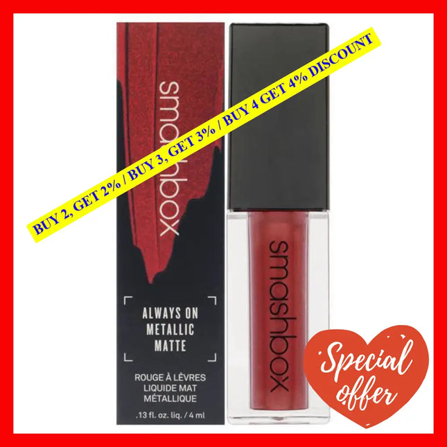 Always On Metallic Matte Liquid - Hot Damn By Smashbox For Women 0.13 Oz Lipstick