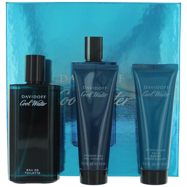 Cool Water By Davidoff, 3 Piece Gift Set For Men